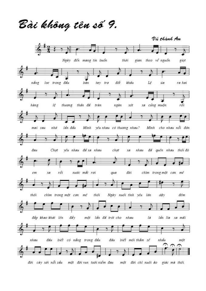 Bài Không Tên Số 9 sheet