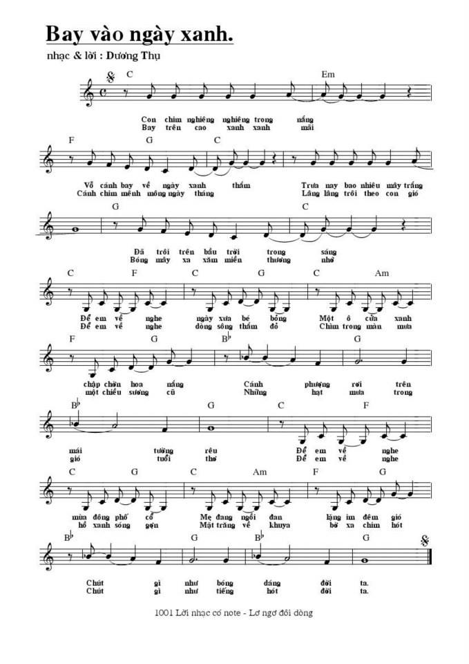 Bay Vào Này Xanh sheet