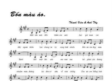 Bốn Màu Áo sheet có lời