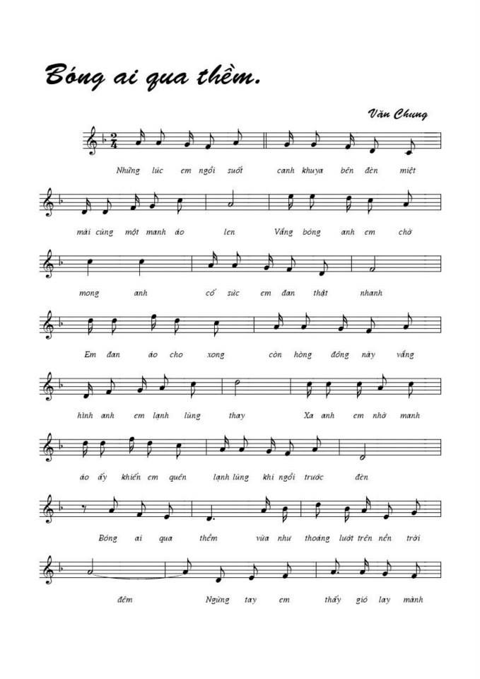 Bóng Ai Qua Thềm sheet