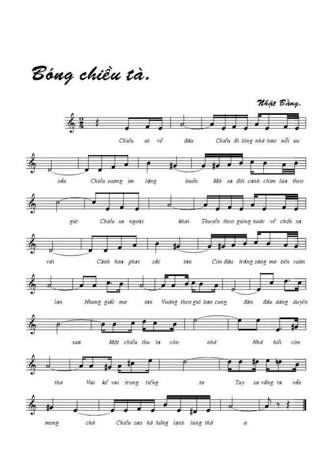 Bóng Chiều Tà sheet