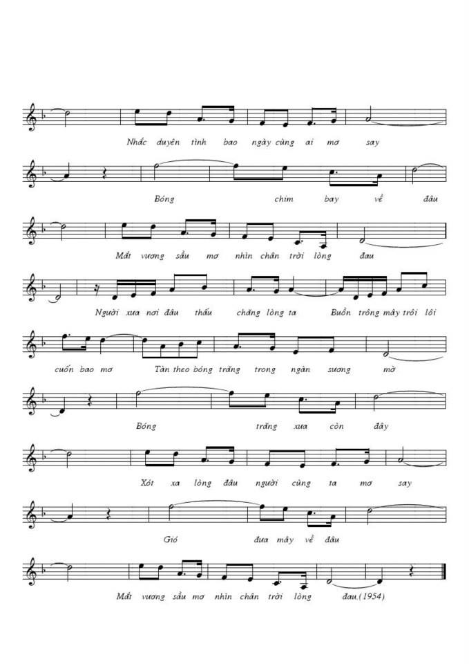 Bóng Trăng Xưa sheet có lời