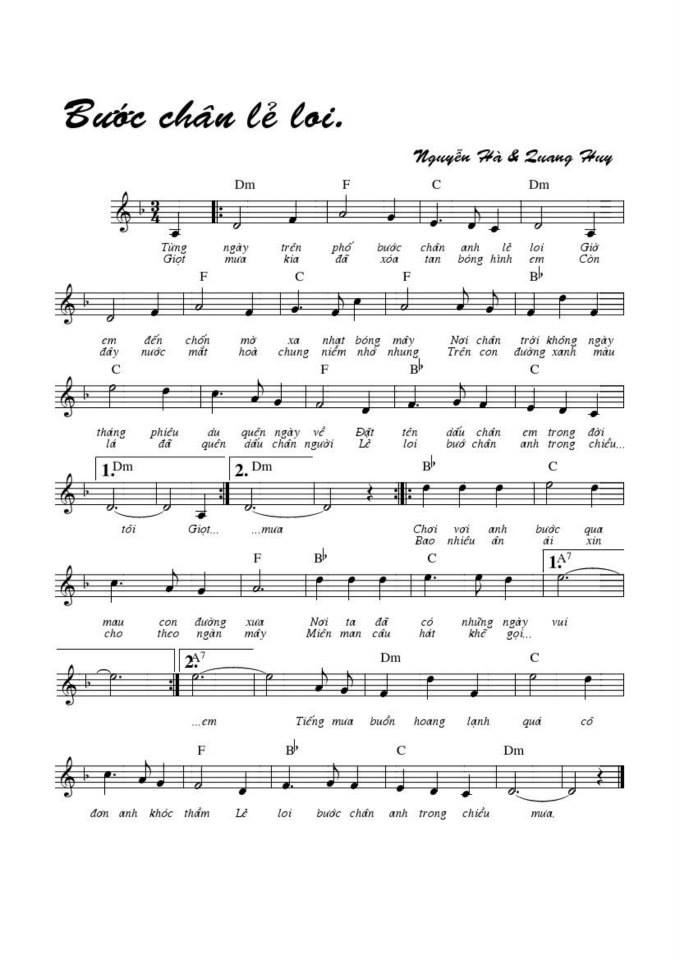 Bước Chân Lẻ Loi sheet