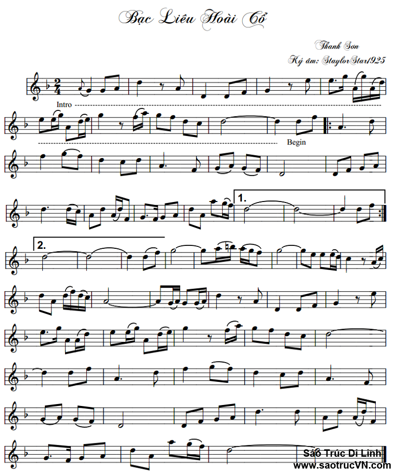 Bạc Liêu Hoài Cổ sheet