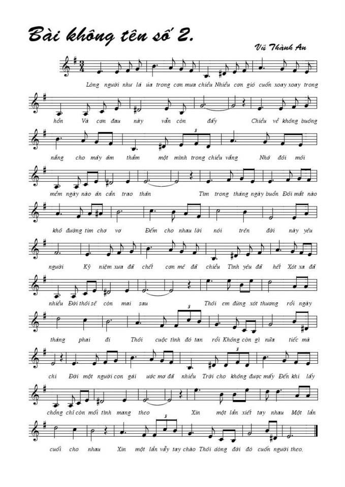 Bài Không Tên Số 2 sheeet