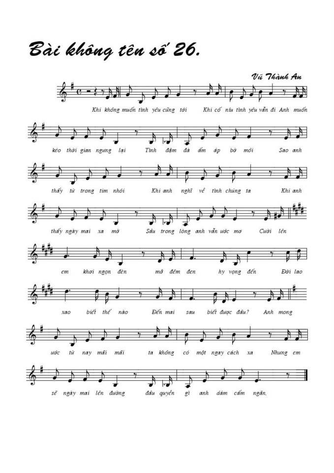 Bài Không Tên Số 26 sheet