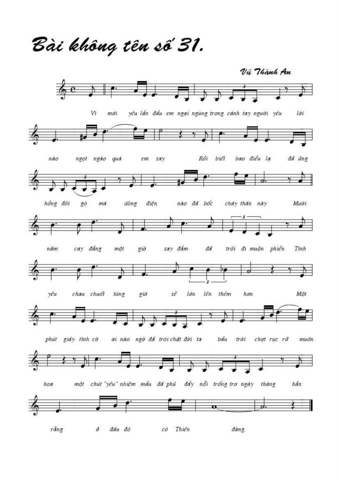 Bài Không Tên Số 31 sheet