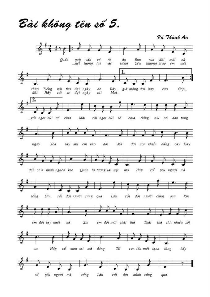 Bài Không Tên Số 5 sheet