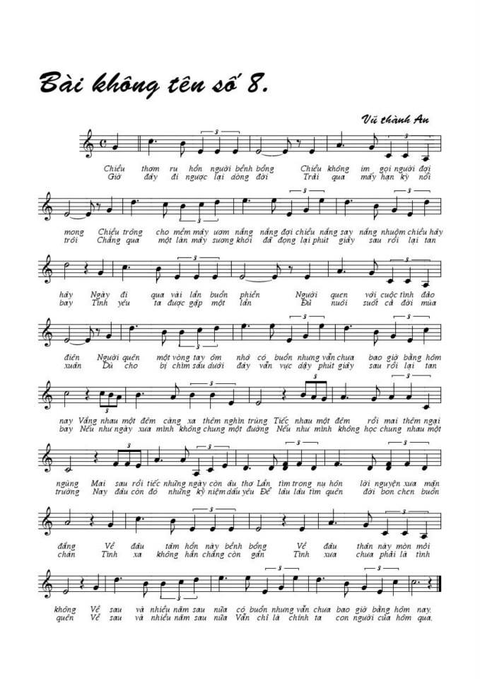 Bài Không Tên Số 8 sheet