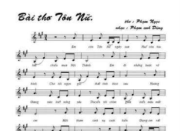 Bài Thơ Tôn Nữ sheet có lời