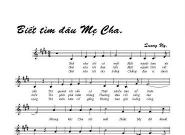 Biết Tìm Đâu Mẹ Cha sheet có lời