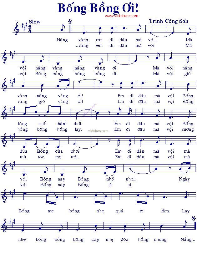 Bống Bồng Ơi! sheet