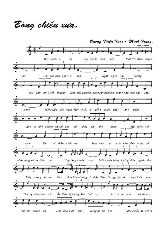 Bóng Chiều Xưa sheet