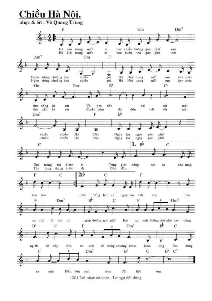 Chiều hà nội sheet