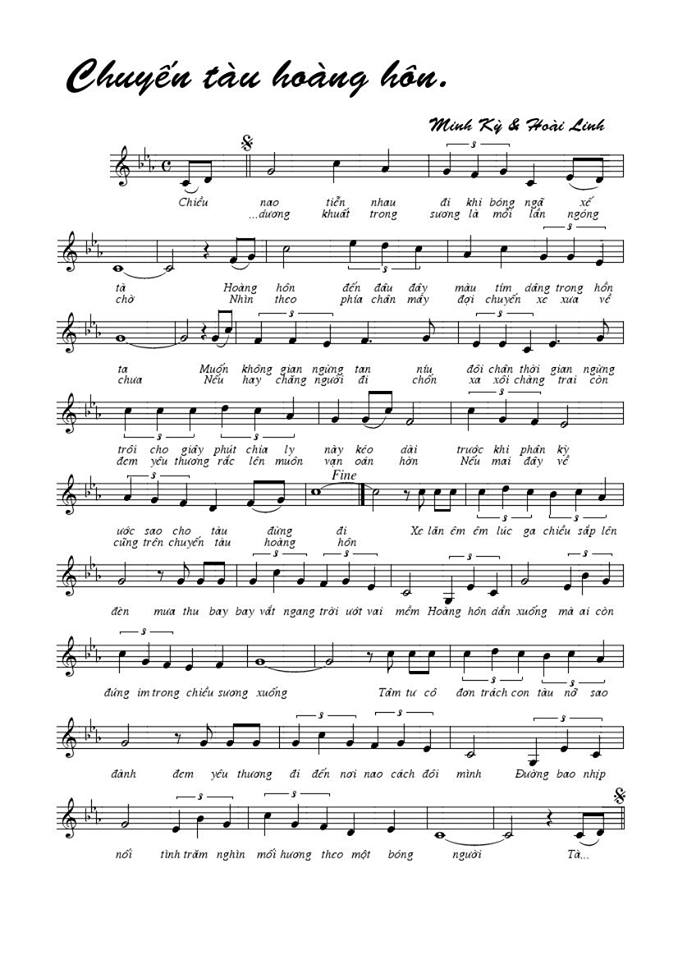 Chuyến tàu hoàng hôn sheet