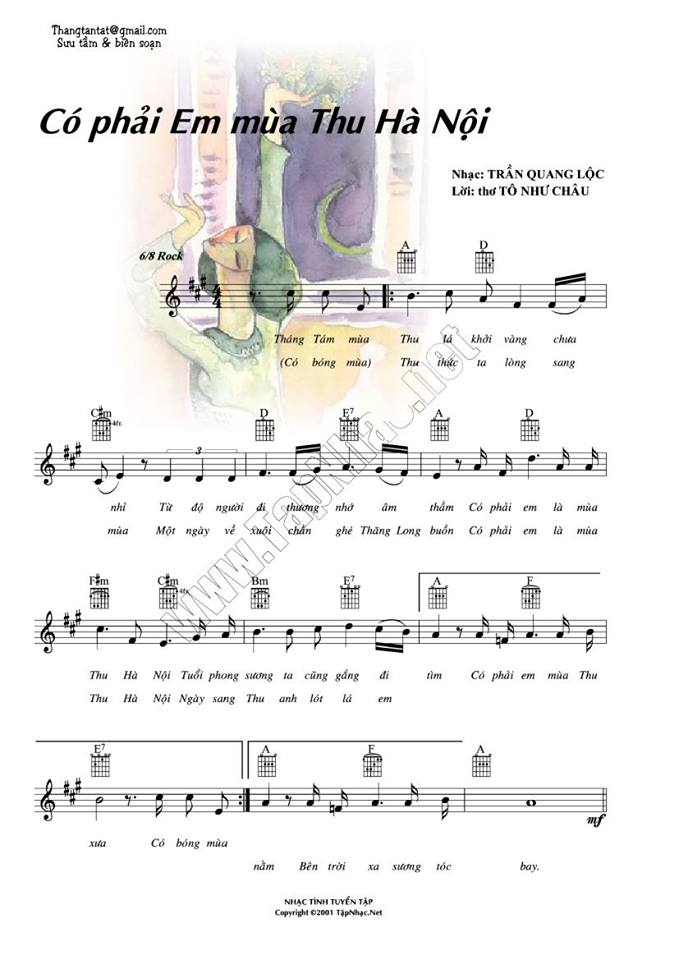 Có phải em mùa thu hà nội sheet