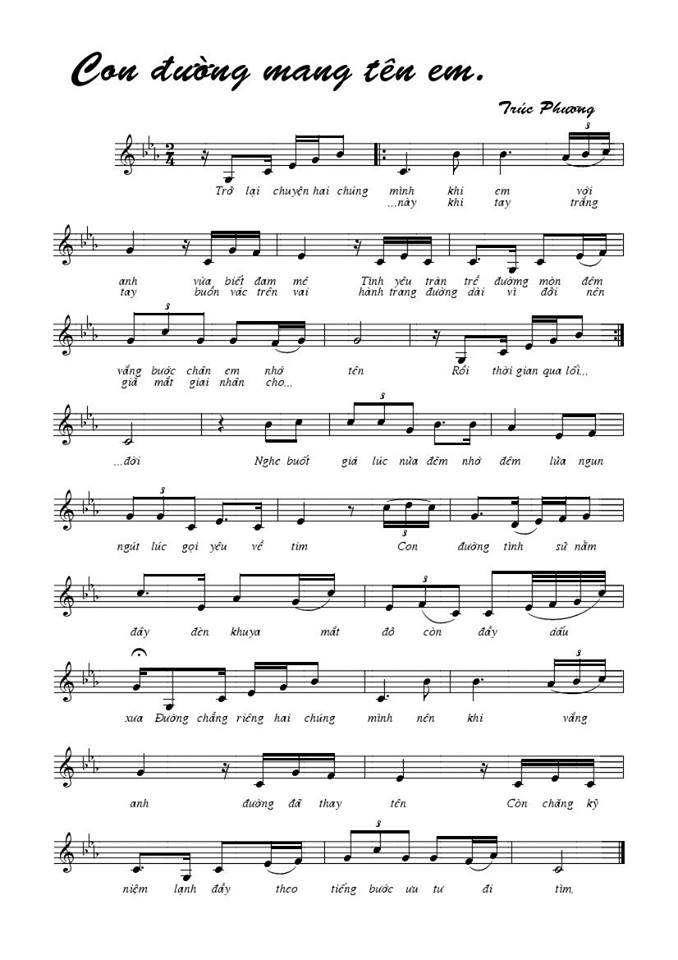 Con đường mang tên em sheet