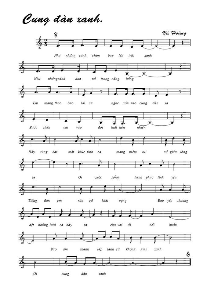 Cung đàn xanh sheet 