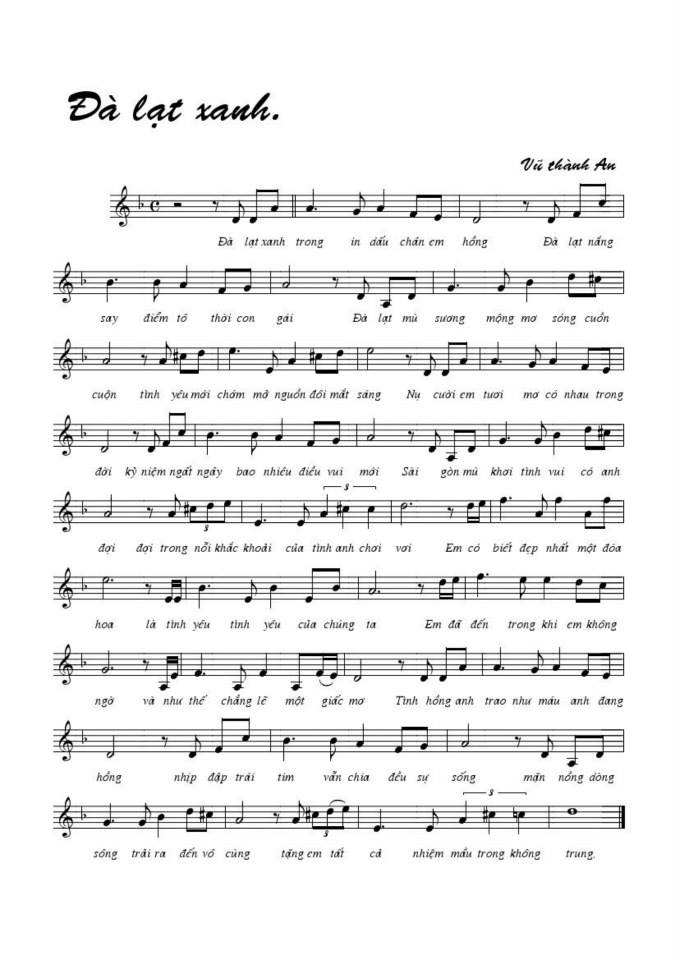 Đà Lạt Xanh sheet