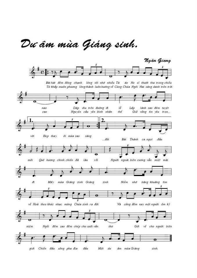 Dư Âm Mùa Giáng Sinh sheet
