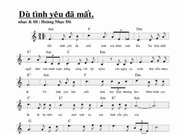 Dù Tình Yêu Đã Mất sheet có lời