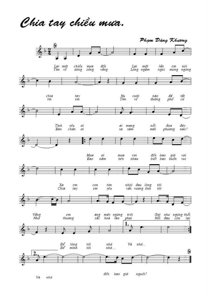 Chia tay chiều mưa sheet