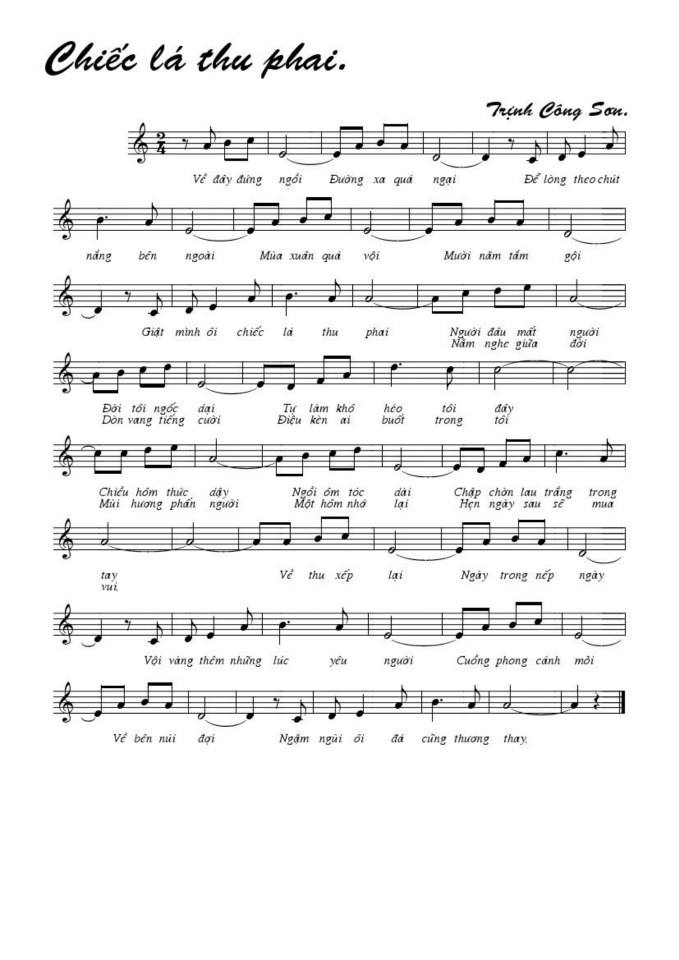 Chiếc lá thu phai sheet