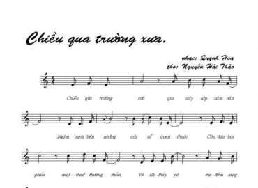 Chiều qua trường xưa sheet có lời