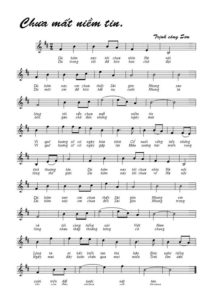 Chưa mất niềm tin sheet