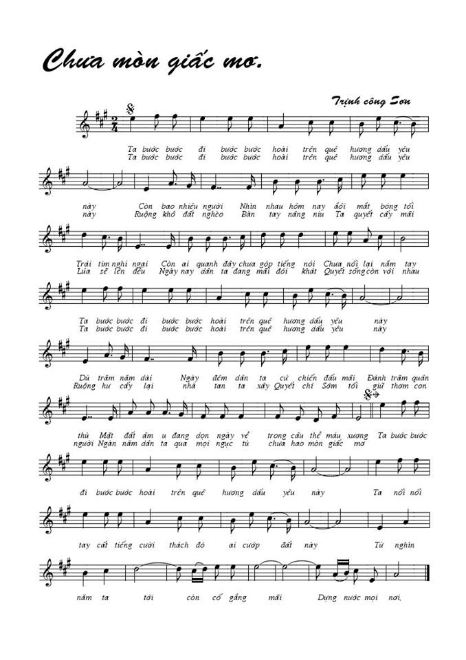 Chưa mòn giấc mơ sheet