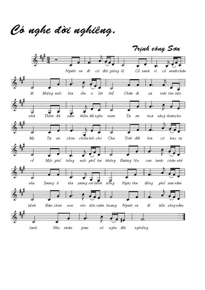 Có nghe đời nghiêng sheet