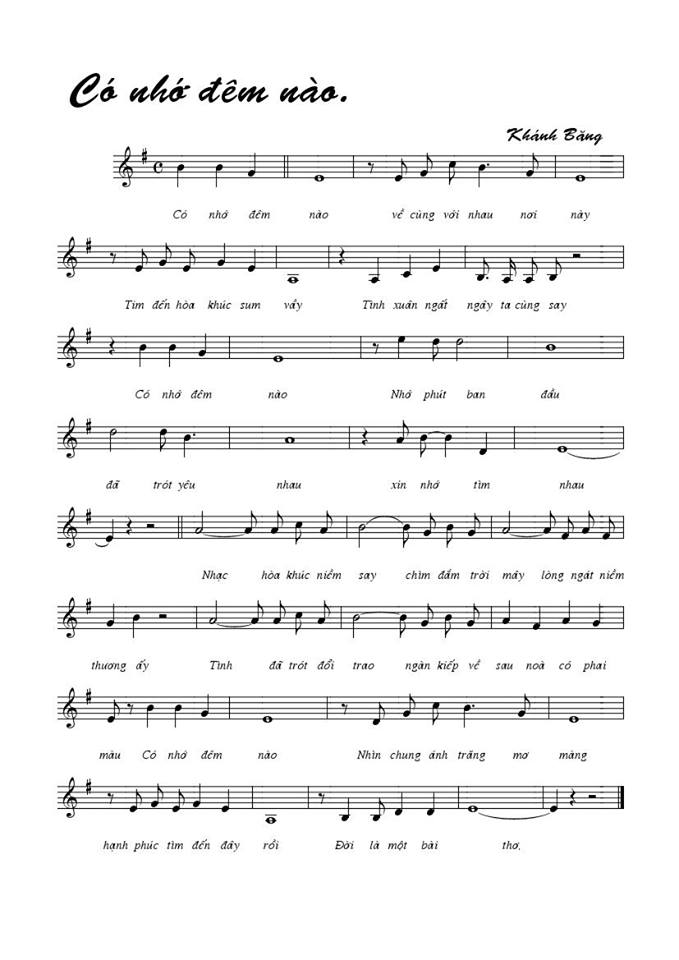 Có nhớ đêm nào sheet