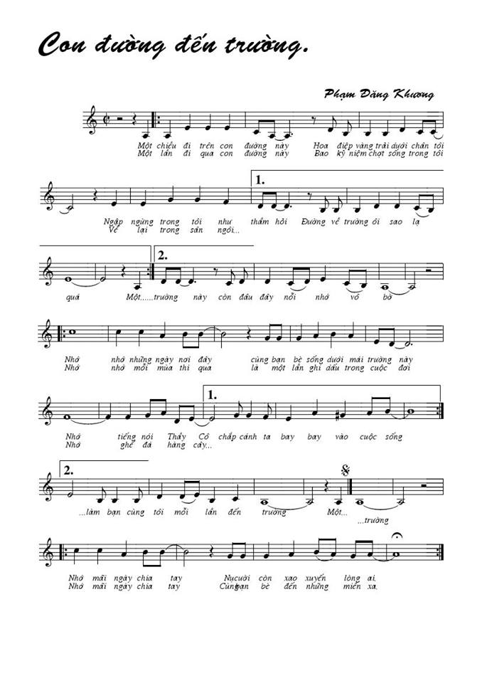 Con đường đến trường sheet