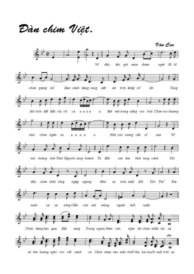 Đàn Chim Việt sheet