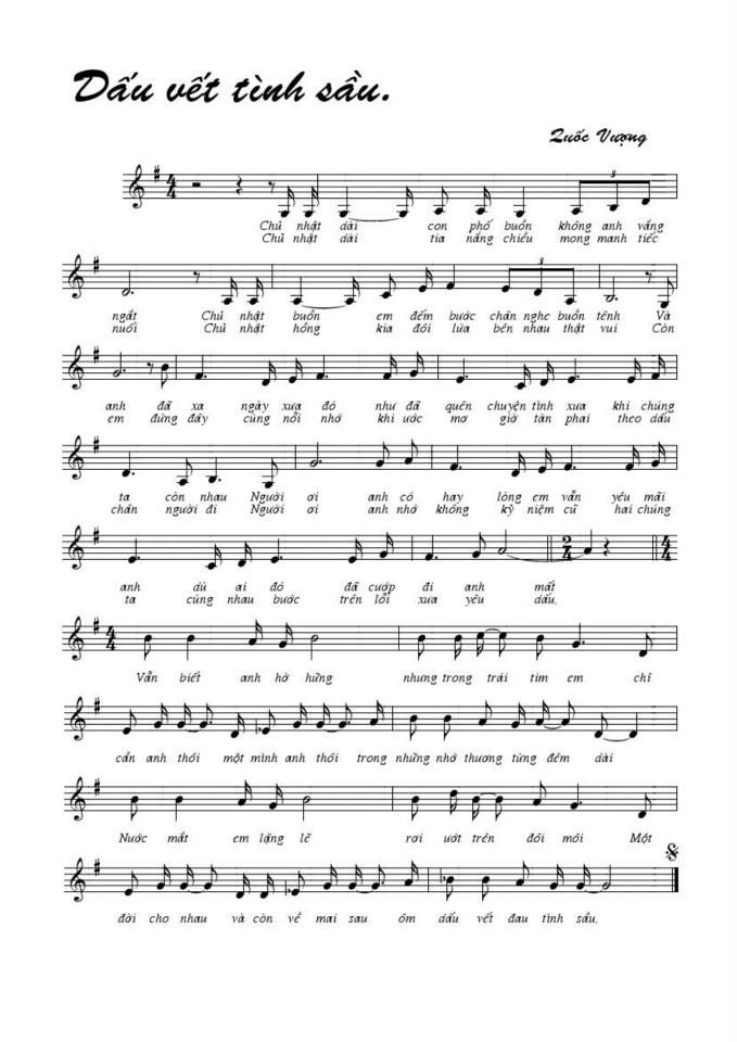 Dấu Biết Tình Sầu sheet