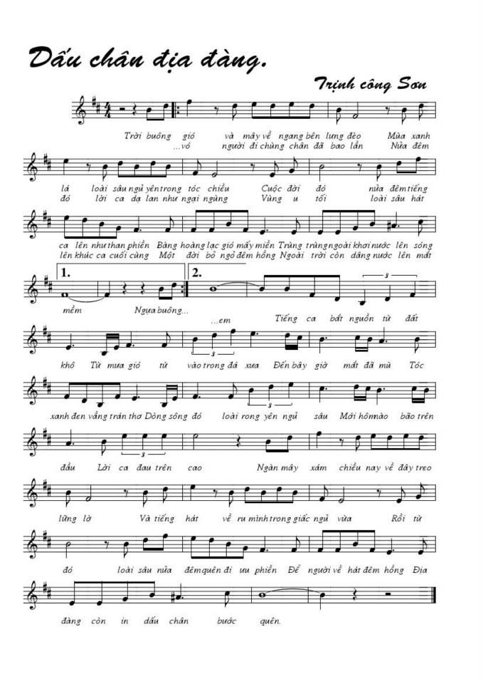 Dấu Chân Địa Đàng sheet