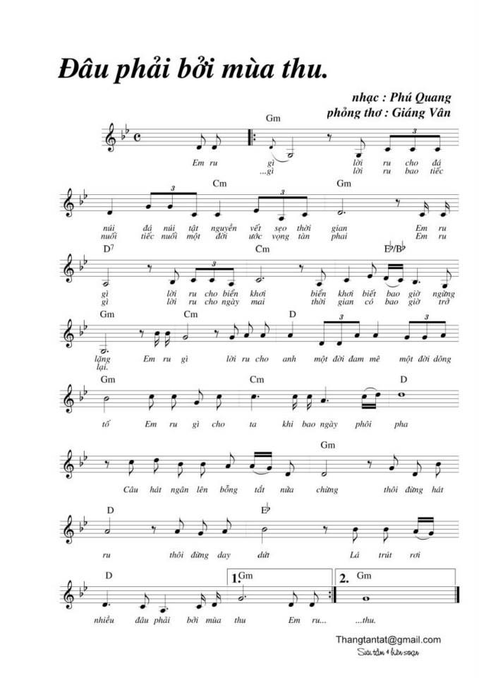 Đâu Phải Bởi Mùa Thu sheet