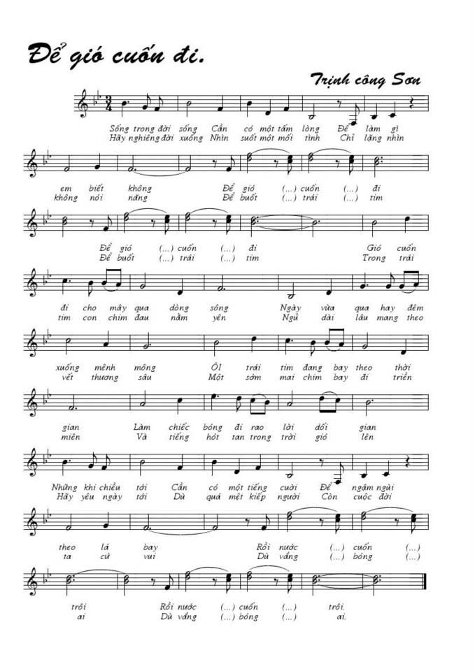 Để Gó Cuốn Đi sheet