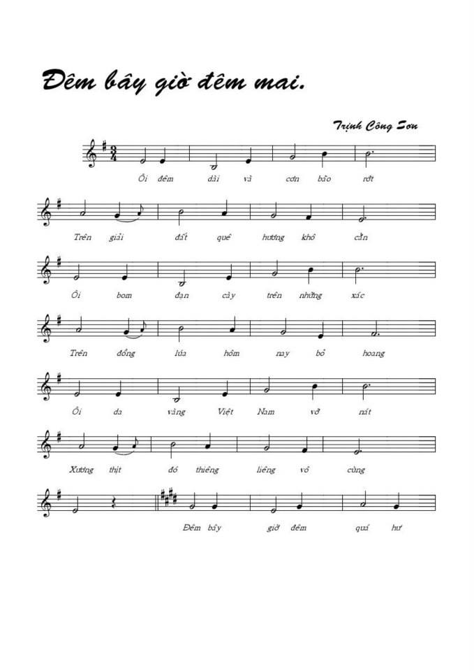 Đêm Bây Giờ Đêm Mai sheet