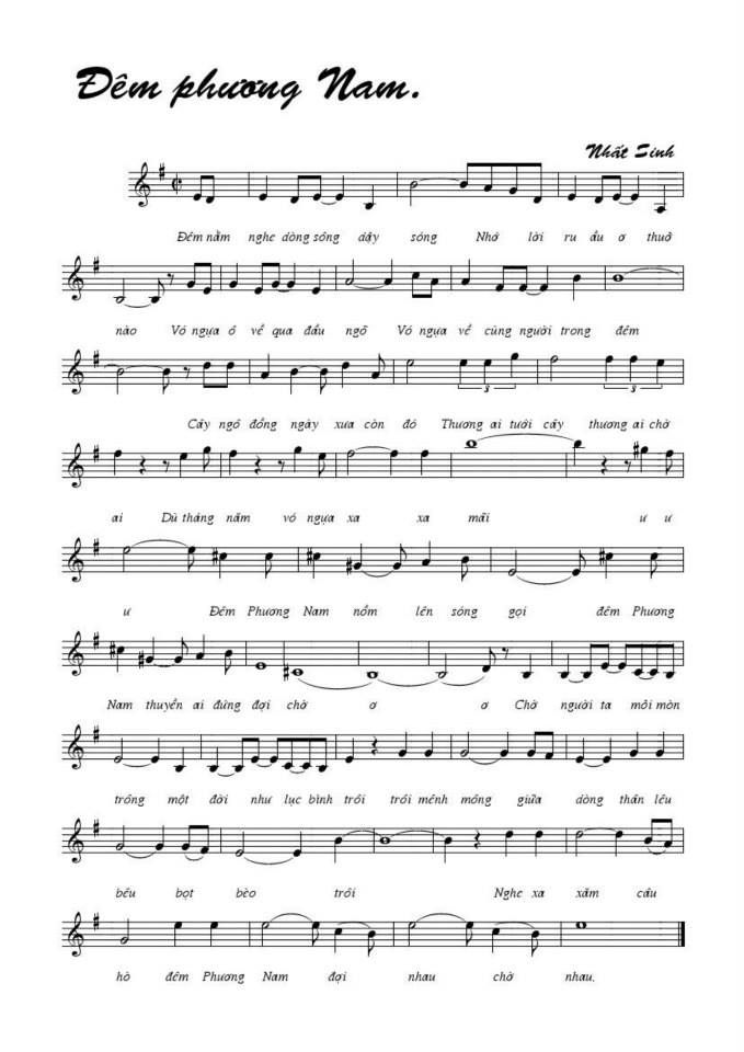 Đêm Phương Nam sheet