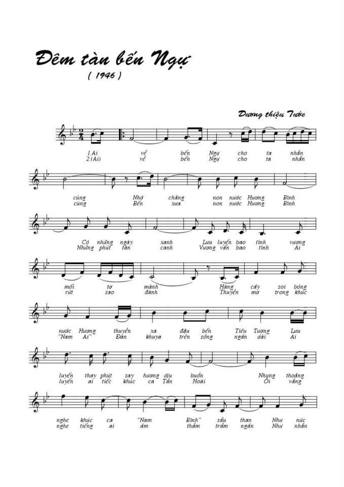 Đêm Tàn Bến Ngự sheet