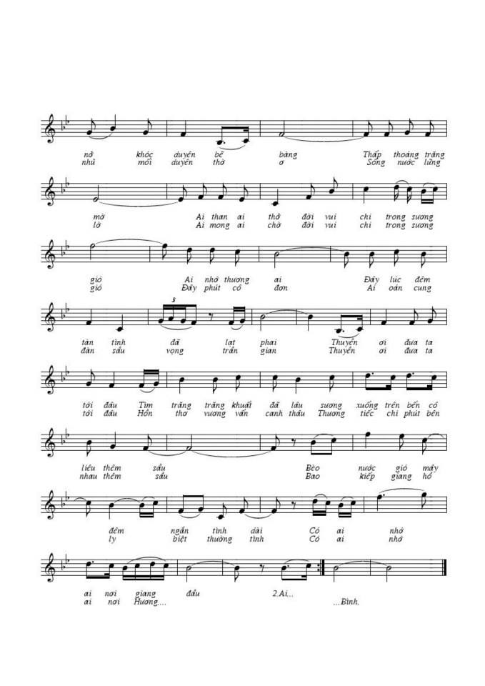 Đêm Tàn Bến Ngự sheet có lời