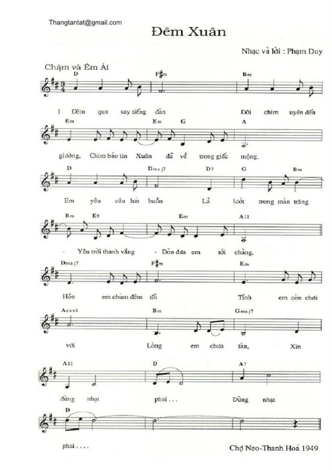 Đêm Xuân sheet