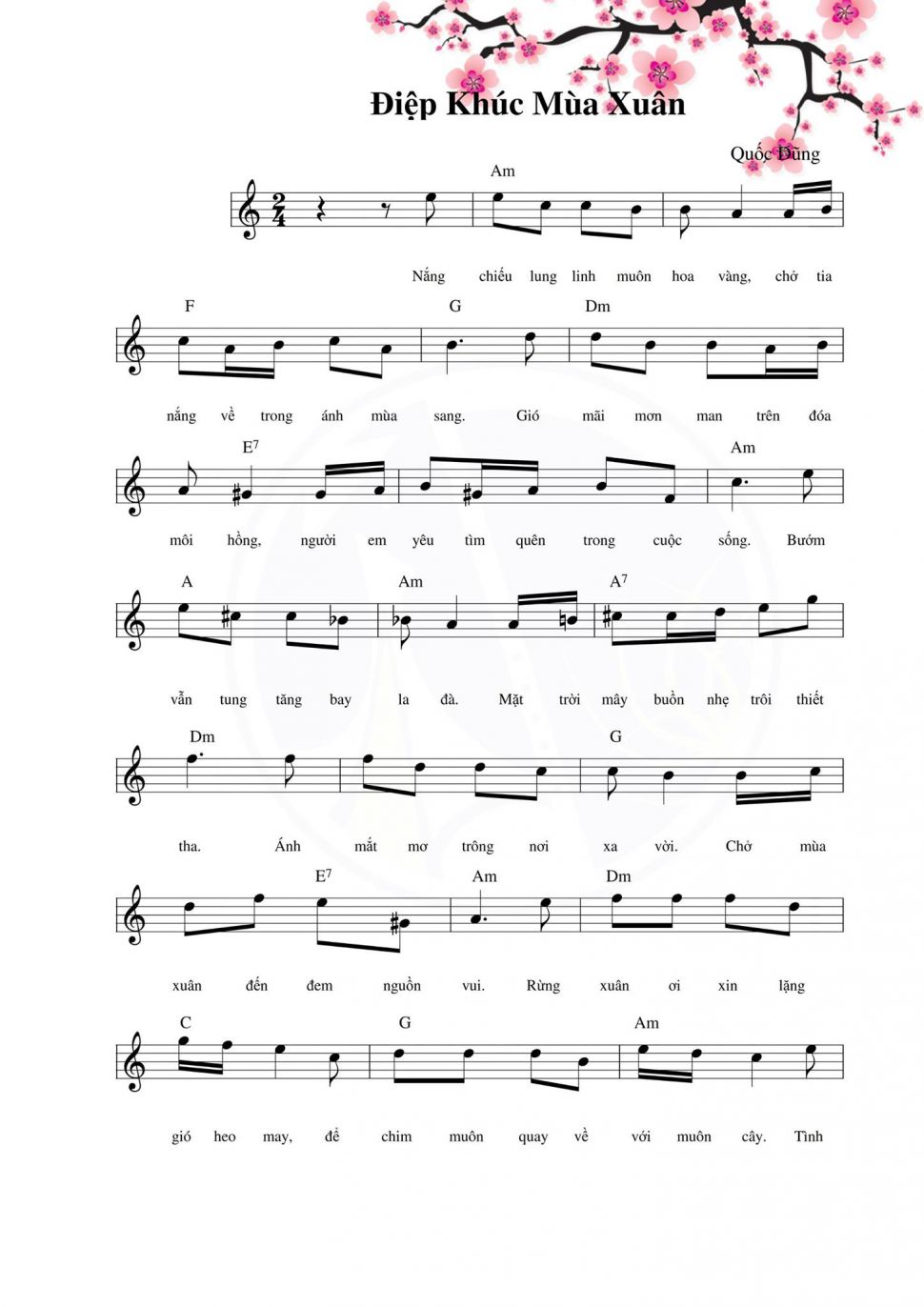 Điệp Khúc Mùa Xuân sheet