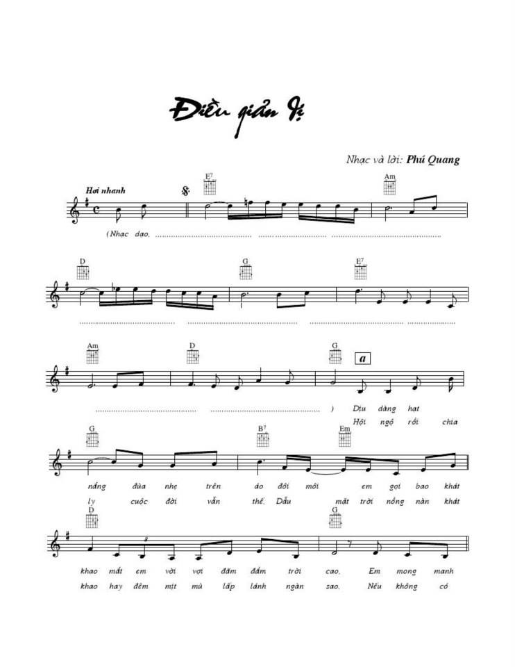 Điều Giản Dị sheet