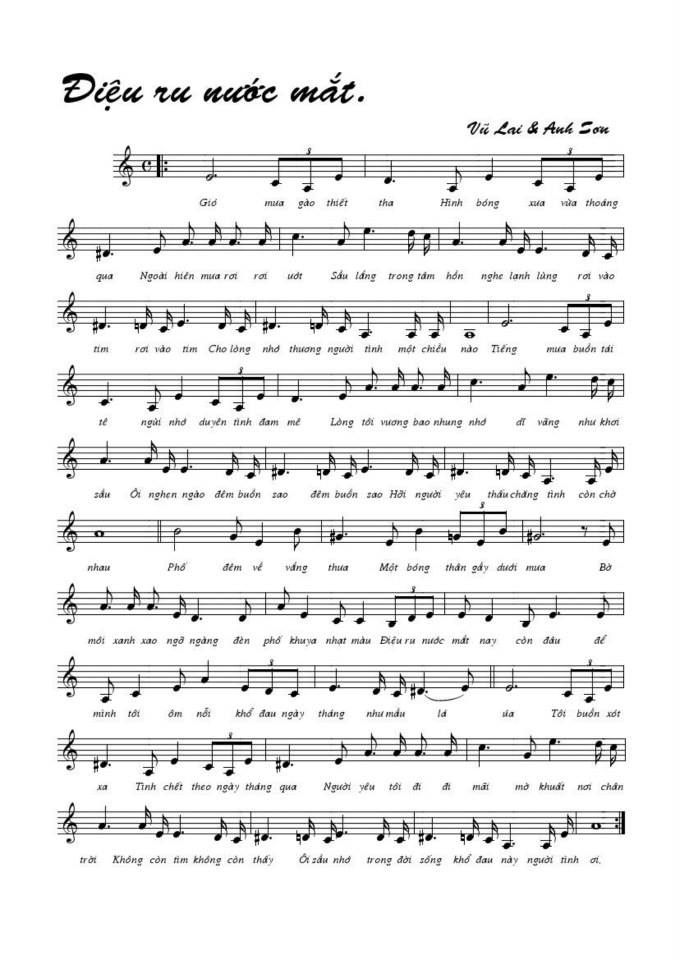 Điệu Ru Nước Mắt sheet