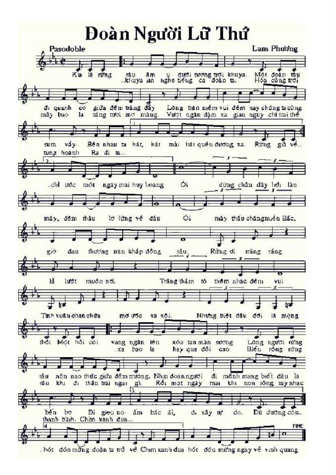 Đoàn Người Lữ Thứ sheet