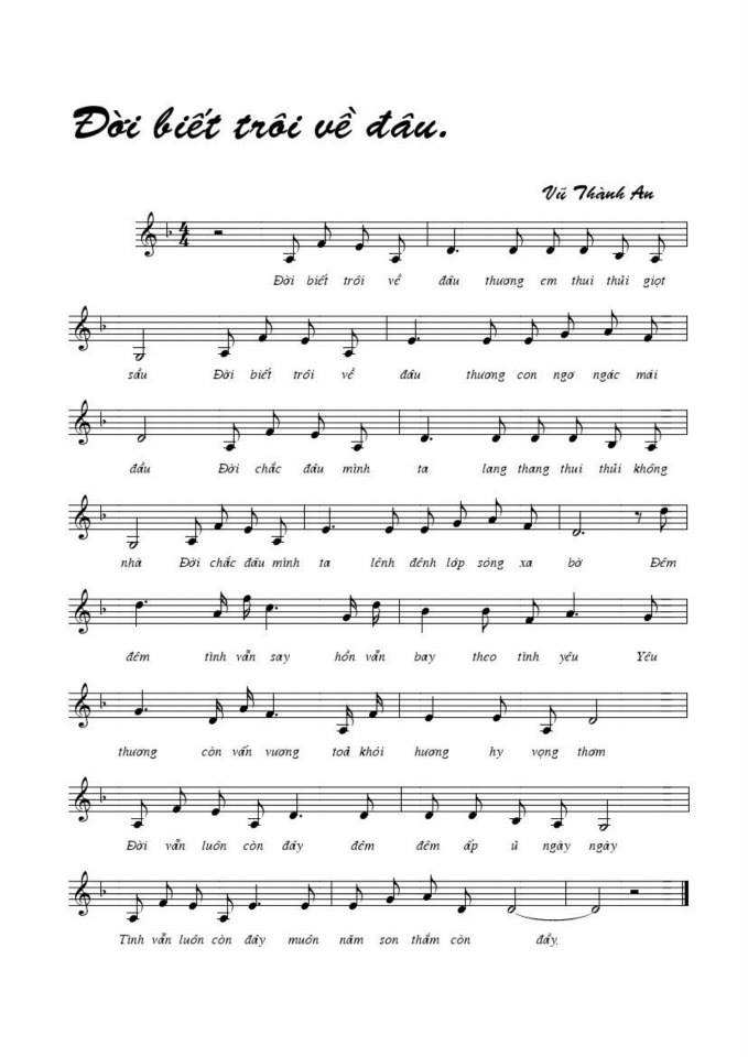 Đời Biết Trôi Về Đâu sheet