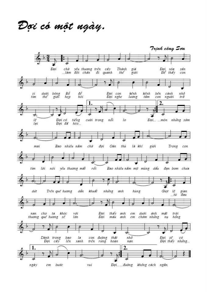 Đợi Có Một Ngày sheet