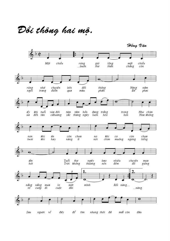 Đồi Thông Hai Mộ sheet